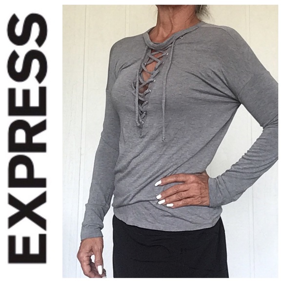 EXPRESS ONE ELEVEN LACE UP LONG SLEEVE SHIRT XS/SMALL - Picture 2 of 11